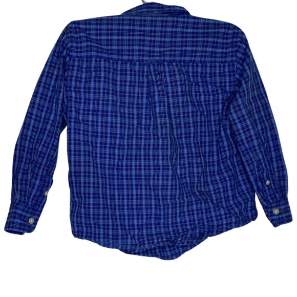 Wrangler Plaid Button-Up Shirt (Size:4-5 Little Kid, Color:Blue) - Picture 2 of 3